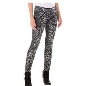 MICHAEL Michael Kors Black Leopard Print Jeggings Medium